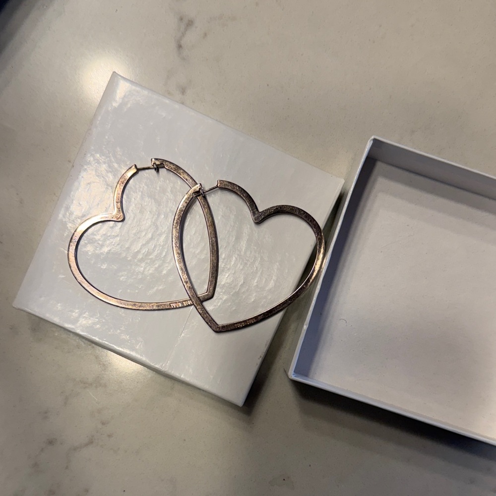 Tous Sterling Silver Heart Hoops - Picture 3 of 6